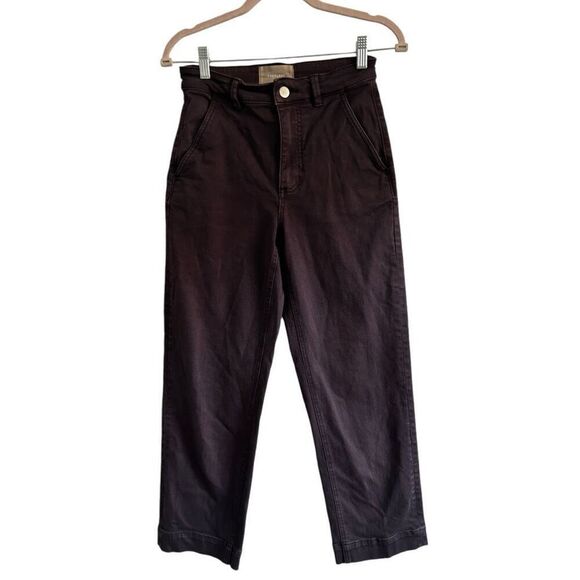 Everlane Cropped Straight Leg Jeans Womens size 0 Purple Brown High Waist - Picture 1 of 11